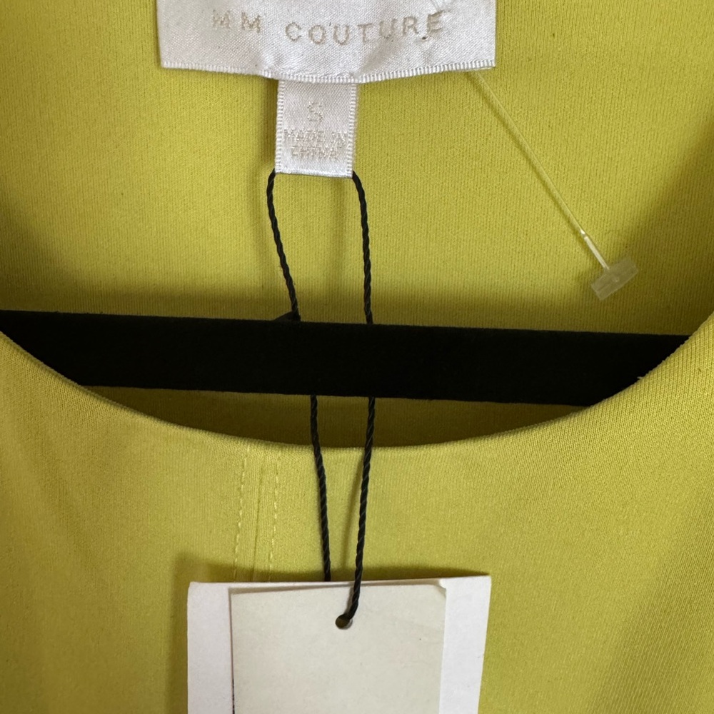 NWT MM Couture Yellow Lace Mini Dress | Palm Beach Resort Chic | Elegant Summer - Picture 5 of 10